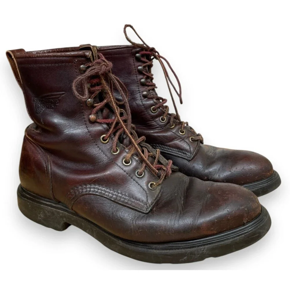 Vintage Red Wing 931 Supersole Boots Mens 9.5 EE E2 Brown Leather Lace Work USA